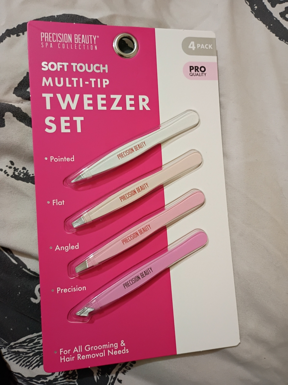Precision Beauty Soft Touch Multi-Tip Tweezer Set - Pink Ombre